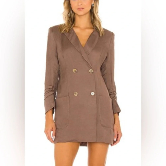 ASTR the Label Blazer Dress in Mocha Brown - XS - Long Sleeve Mini XS - Picture 1 of 7